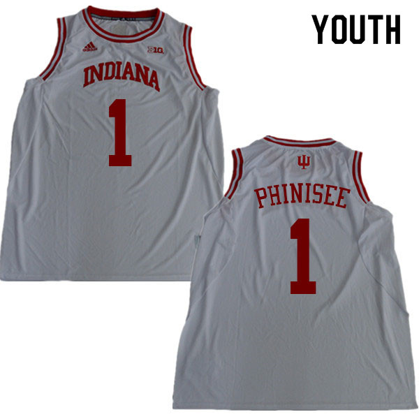 Youth #1 Rob Phinisee Indiana Hoosiers College Basketball Jerseys Sale-White - Click Image to Close